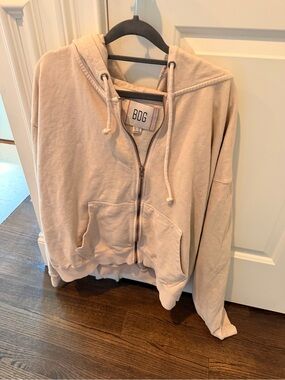 BDG Light Blush Zip Hoodie